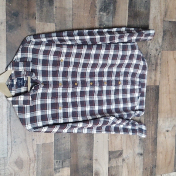 J. Crew Factory Slim plaid Flannel long sleeve Button up shirt sz Med men's - Picture 9 of 9